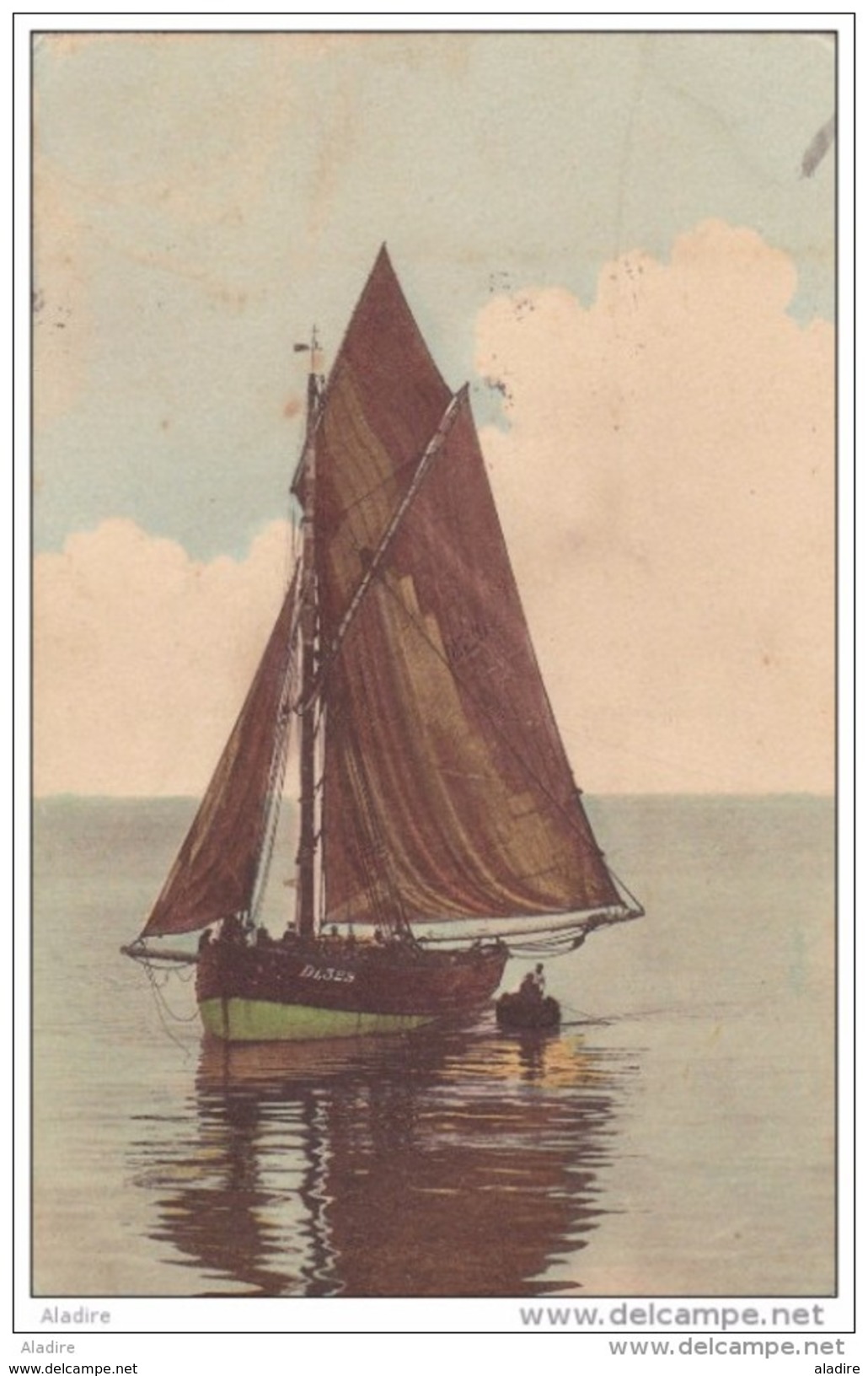 1918 - Trésor Et Postes - CP De Djibouti ? Vers Saint Barthélémy, Loire - Vue Boutre, Dhow Bateau Traditionnel Somali ? - Storia Postale