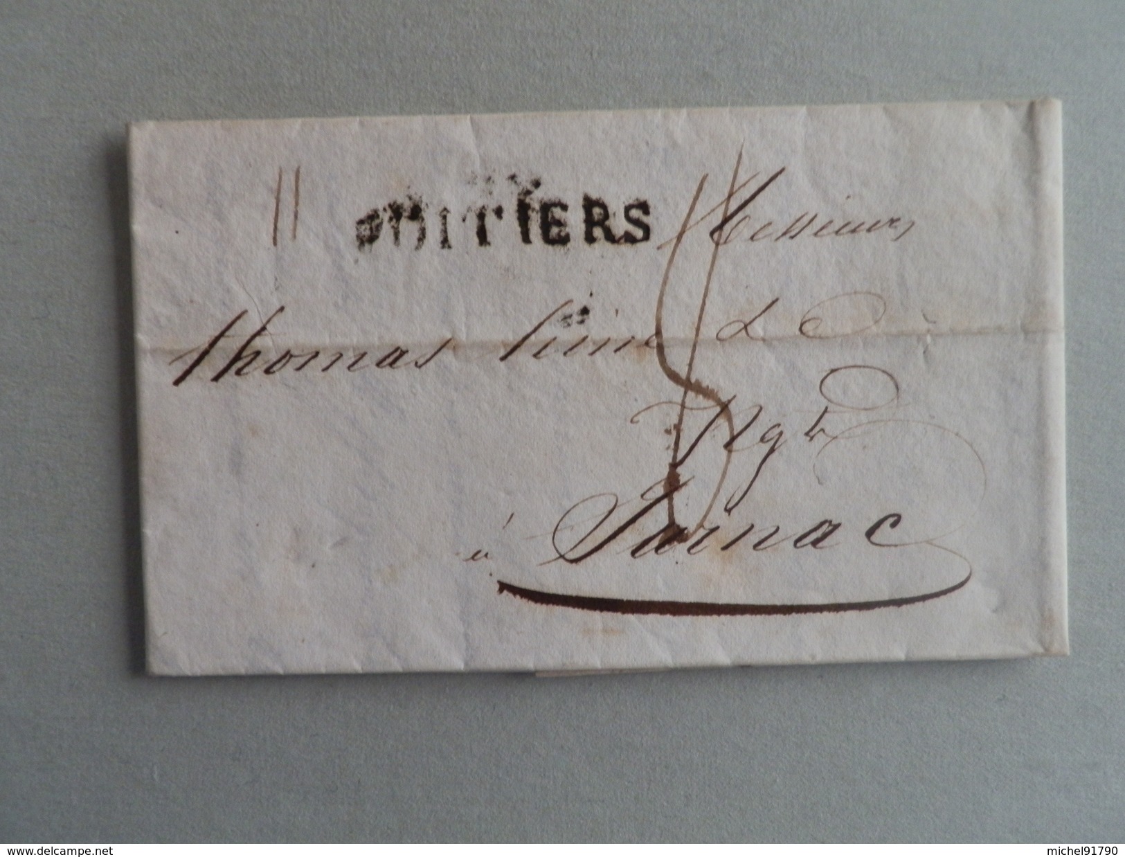 MARQUE POSTALE DE POITIERS A JARNAC DU 07 JANVIER 1820 - 1801-1848: Précurseurs XIX