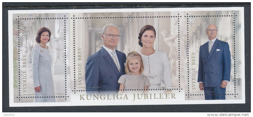 Sweden 2016 Facit # 3106-3108 (BL44). Kungliga Jubileer. MNH (**) - Ungebraucht