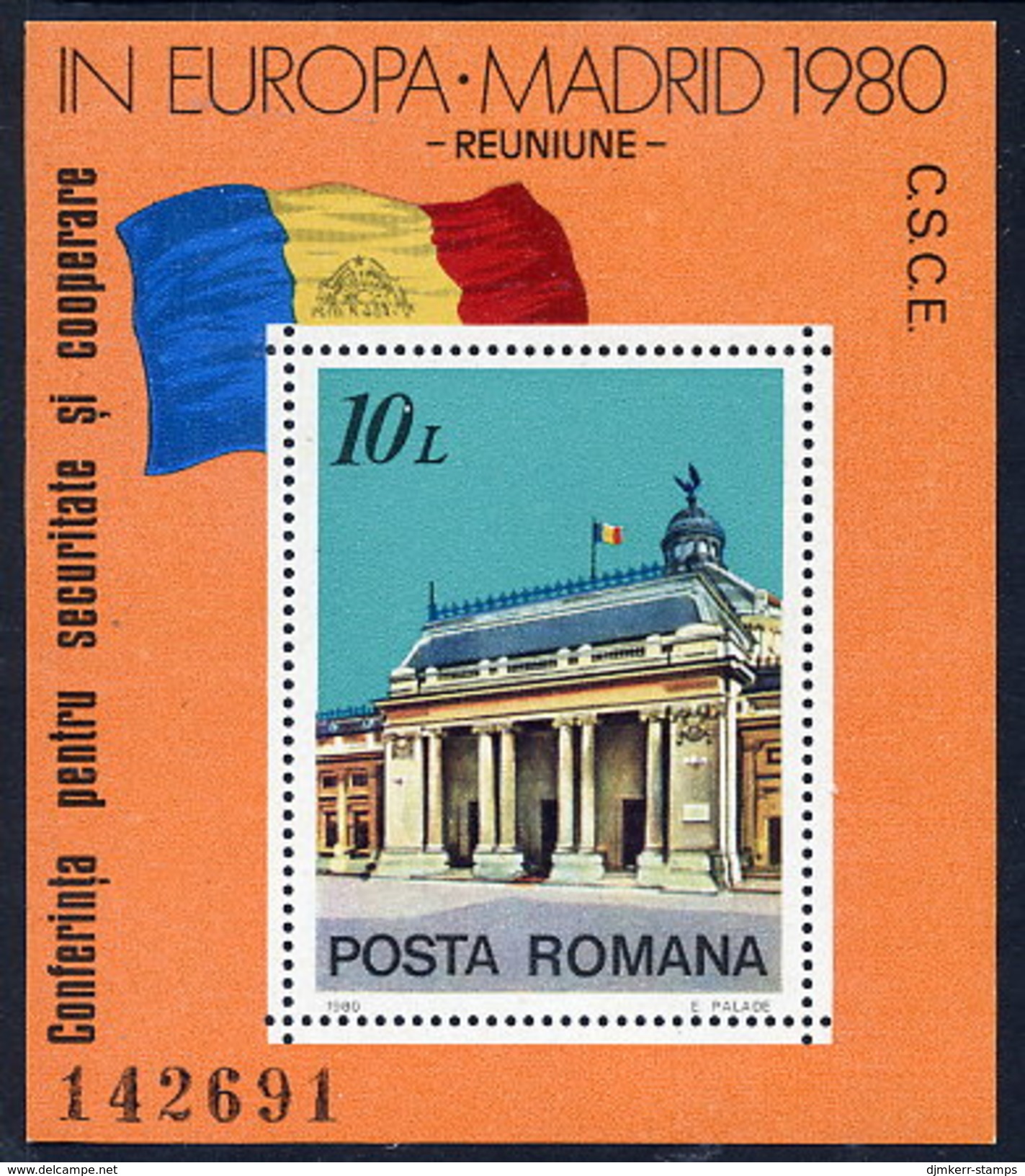 ROMANIA 1980 European Security Conference  Block MNH / **.  Michel Block 174 - Hojas Bloque