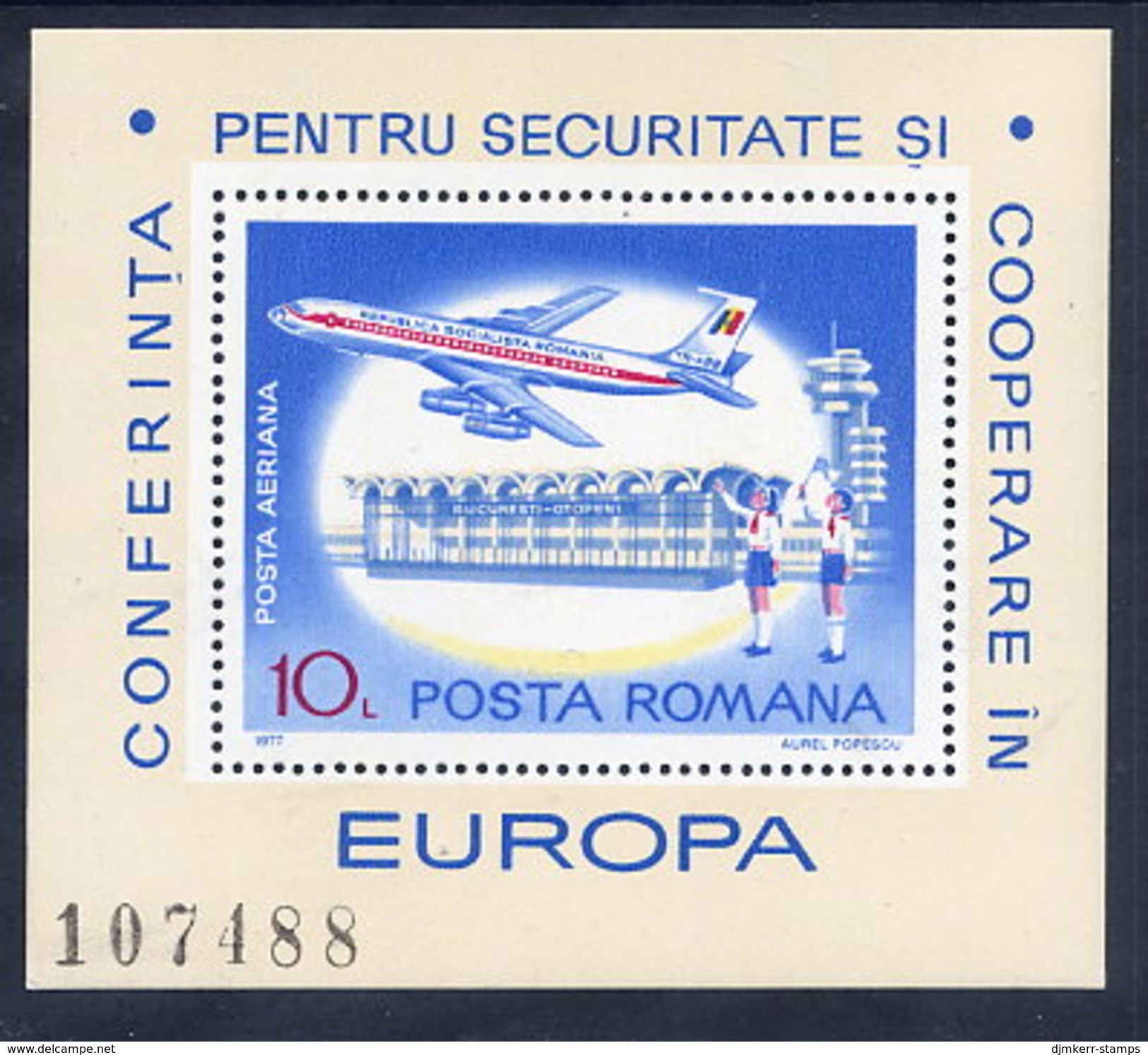 ROMANIA 1977 European Security Conference Block MNH / **.  Michel Block 143. - Blocs-feuillets