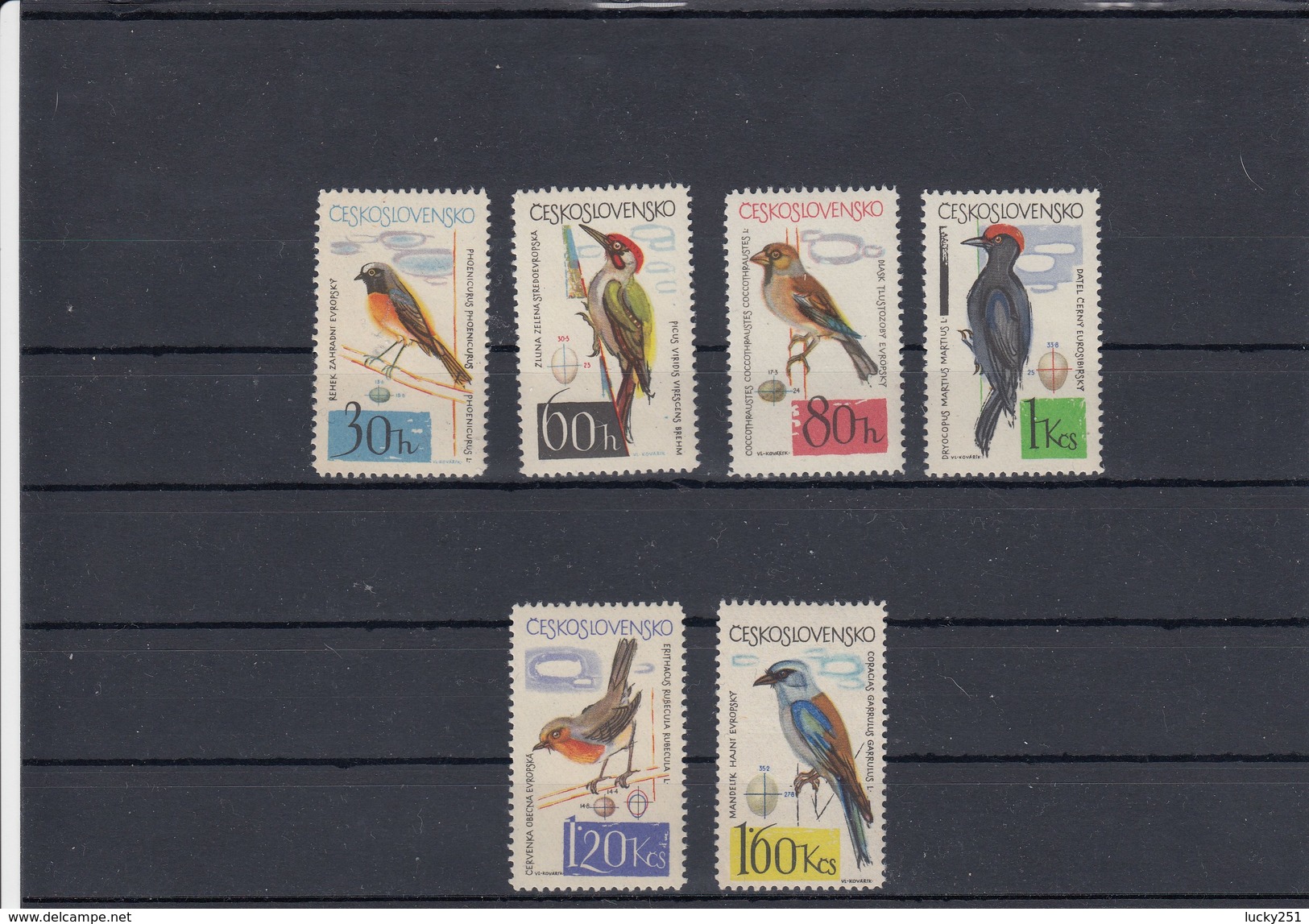 Tchécoslovaquie - Oiseaux Divers, Neufs**, Année 1961, Y.T. 1478/1485 - Ongebruikt