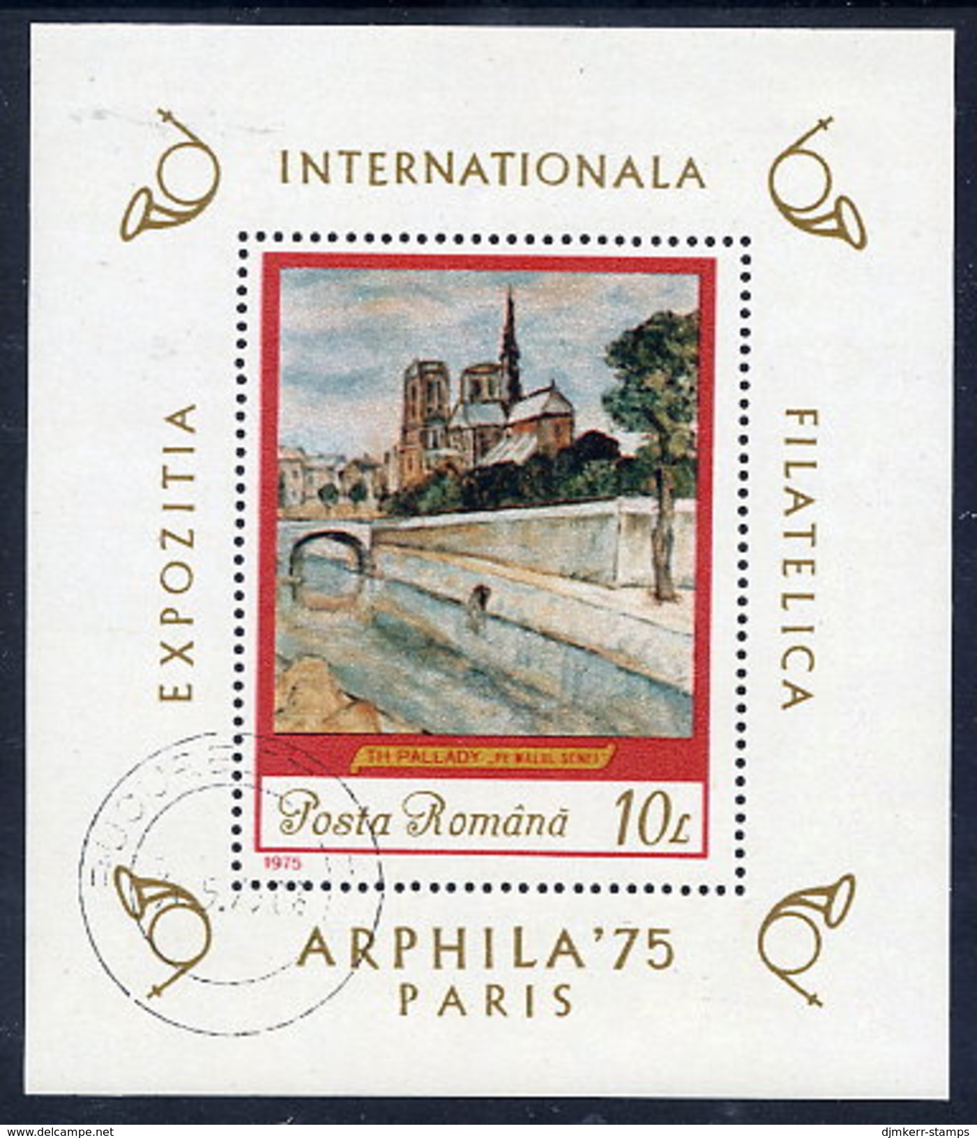 ROMANIA 1975 ARPHILA '75 Exhibition  Block Used.  Michel Block 120 - Blocks & Sheetlets