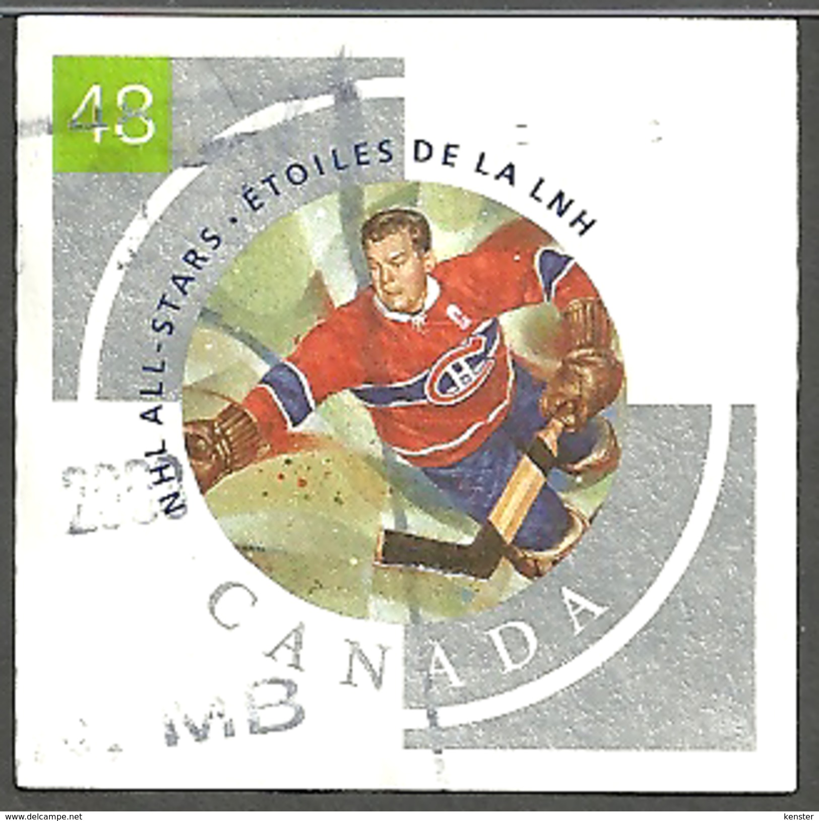 Sc. # 1972f  NHL All Stars #4, Bill Durnan Single Used 2003 K1163 - Oblitérés