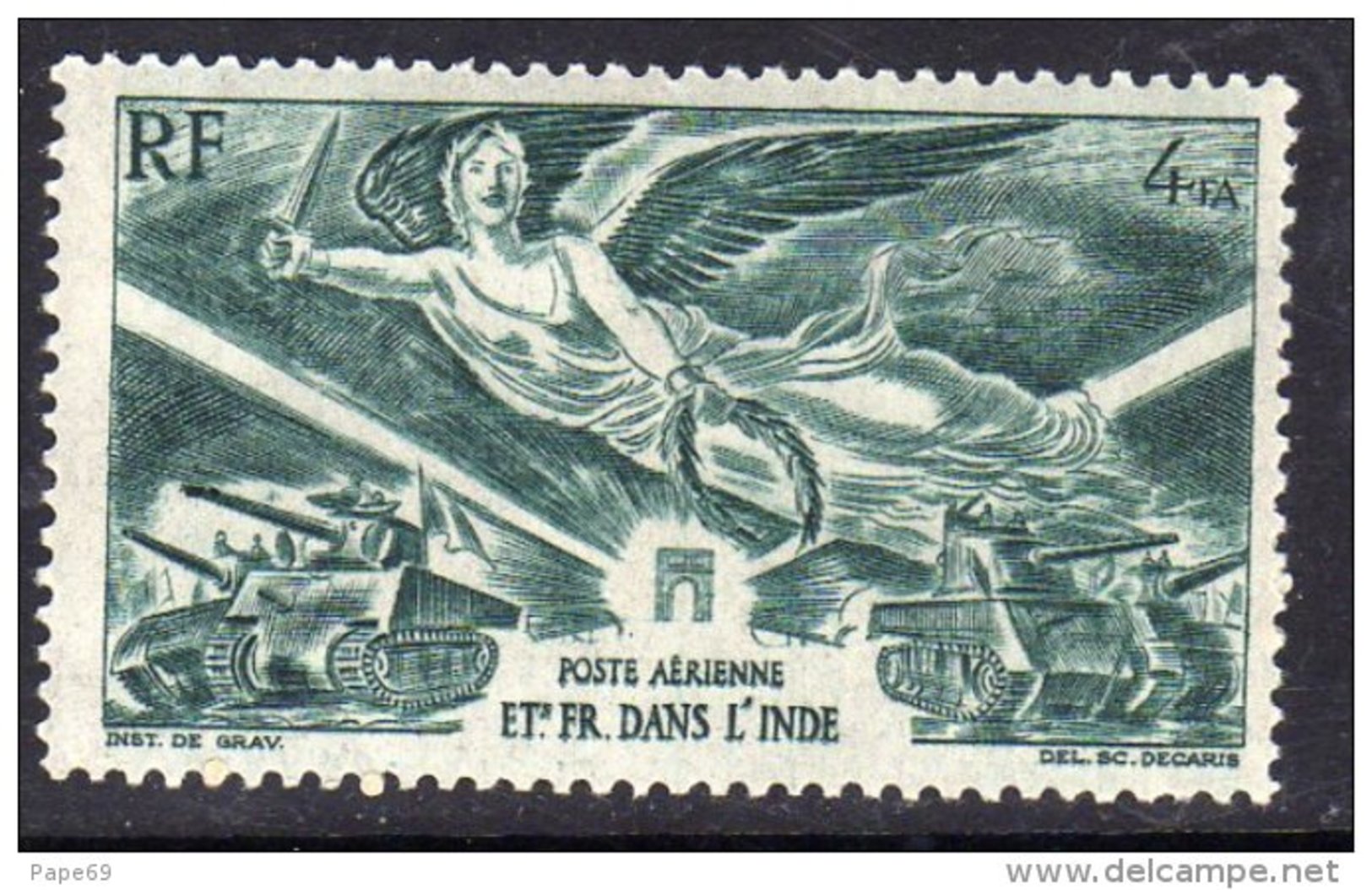 Inde P.A. N° 10 X Anniversaire De La Victoire, Trace De  Charnière Sinon TB - Unused Stamps