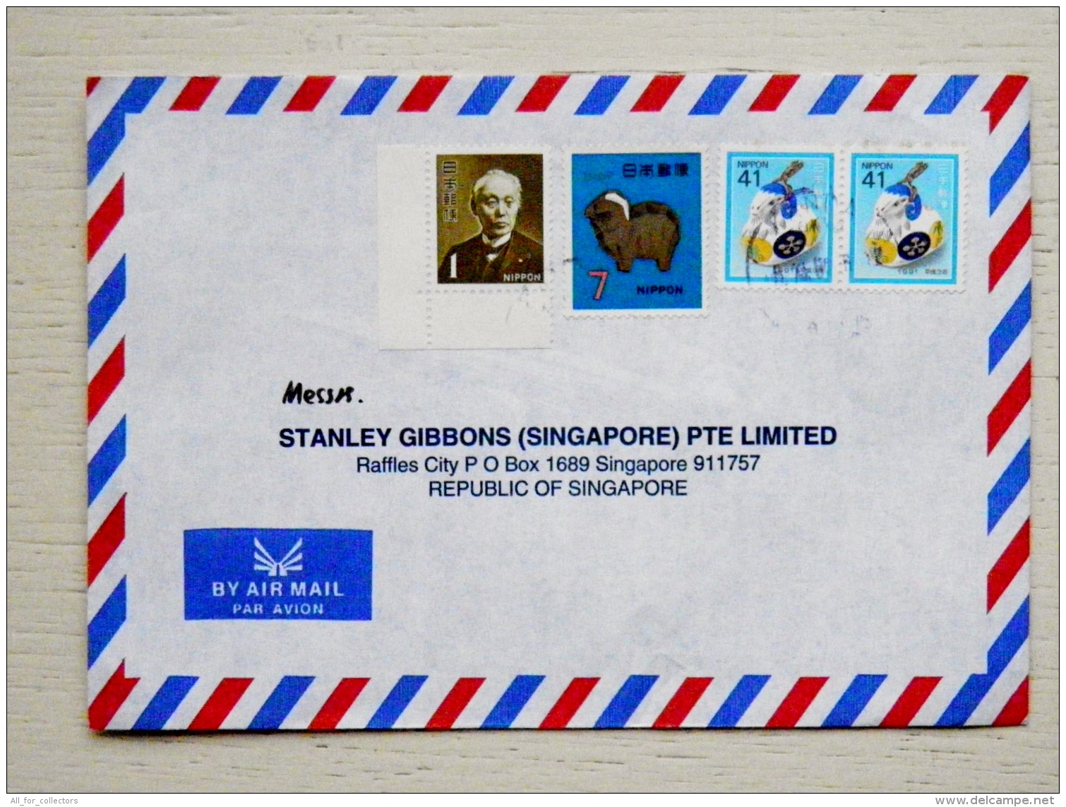 Cover Sent From Japan To Singapore - Briefe U. Dokumente