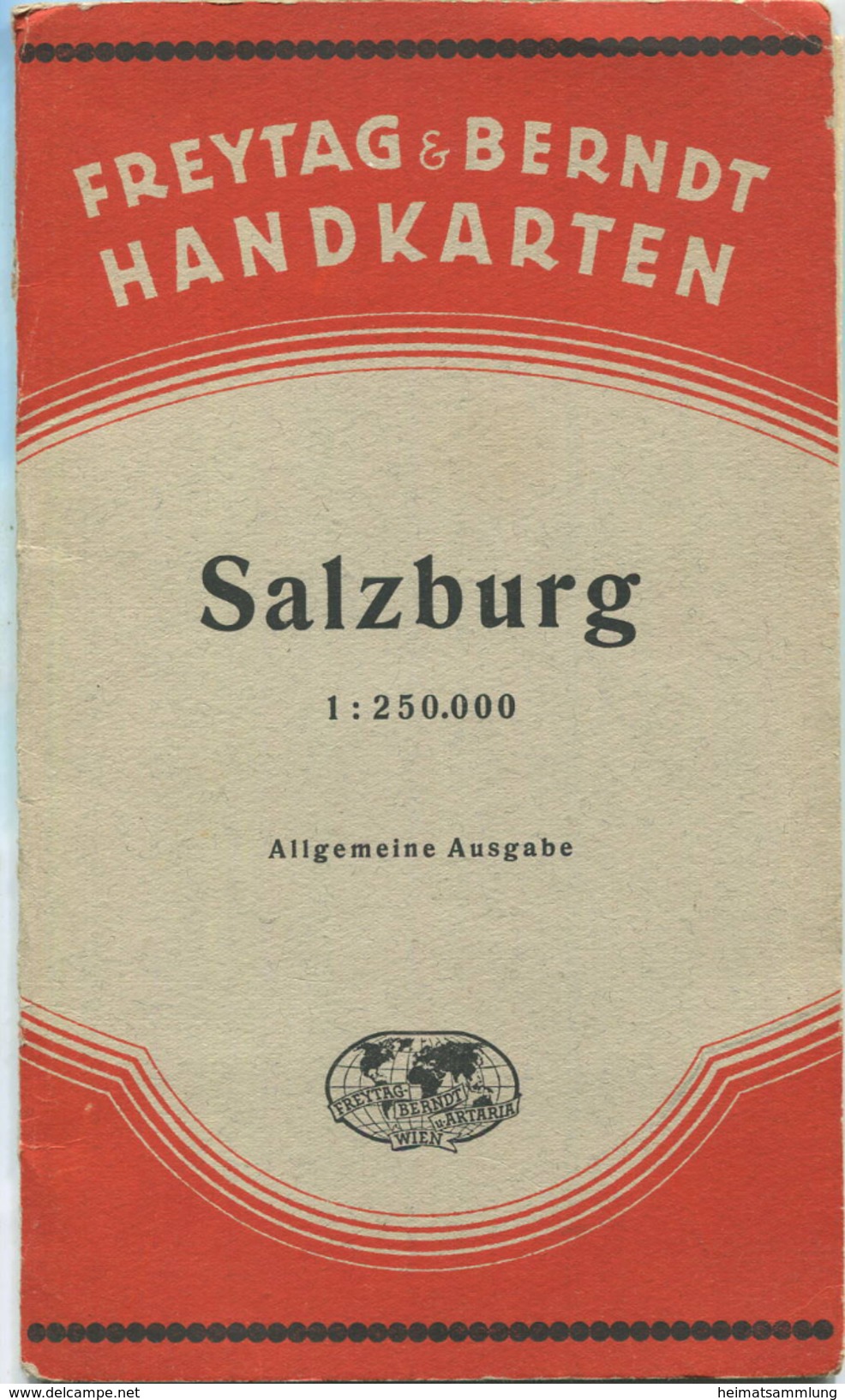 Salzburg - Allgemeine Ausgabe 1937 - Freytag & Berndt Handkarten - Maßstab 1:250'000 - 68cm X 85cm - Landkarten