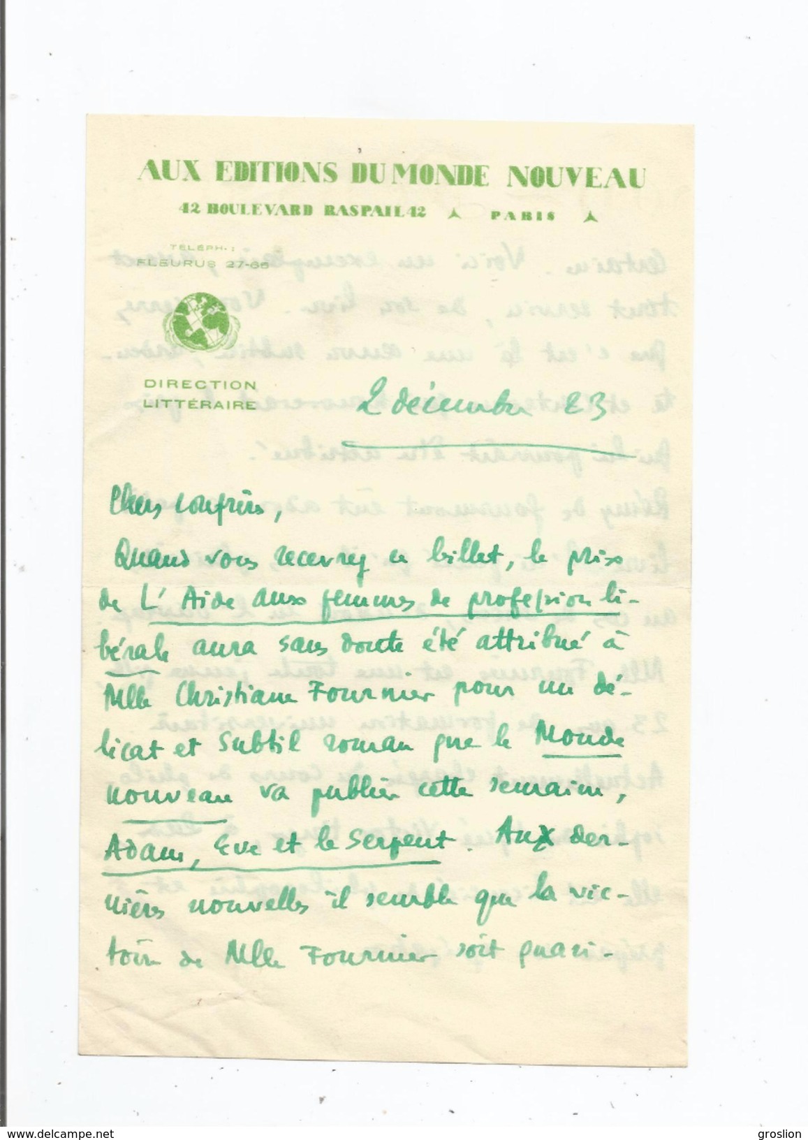 GUSTAVE LOUIS TAUTAIN (1891 194.) ESSAYISTE DIRECTEUR DE REVUE CRITIQUE POETE RESISTANT LETTRE A SIGNATURE 1923 - Autres & Non Classés