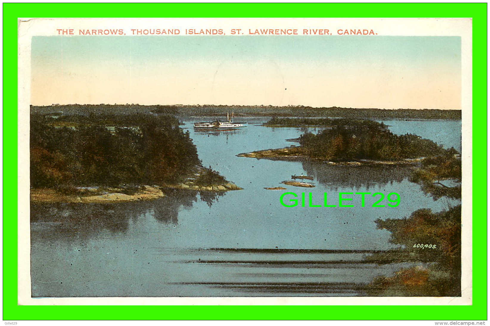 THOUSAND ISLANDS, ONTARIO - THE NARROWS - ANIMATED -  TRAVEL IN 1940 - VALENTINE-BLACK CO LTD - - Thousand Islands