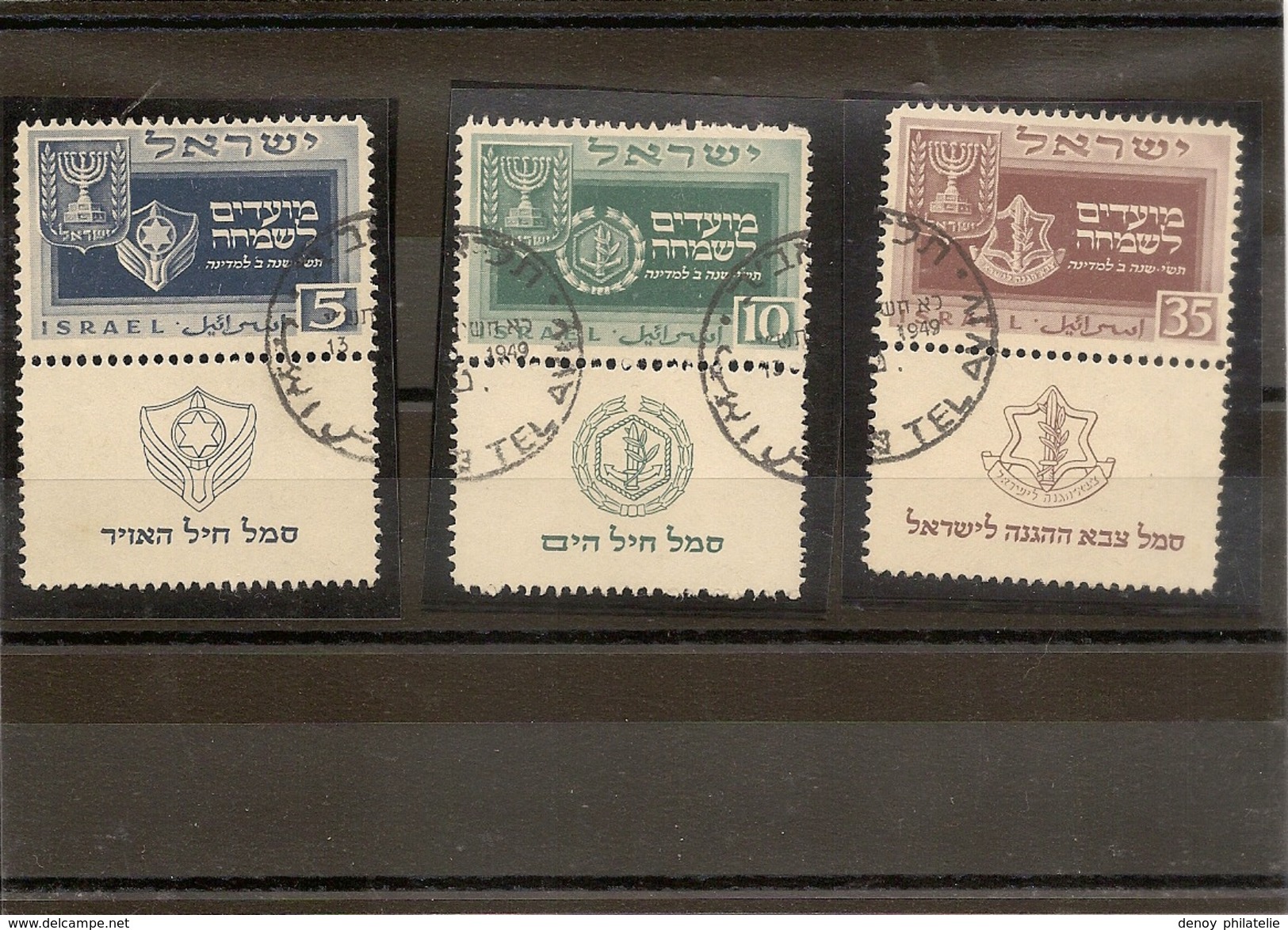 Israel N° 18 19 20  Oblitéré Premier Choix, Signé Au Dod - Used Stamps (with Tabs)