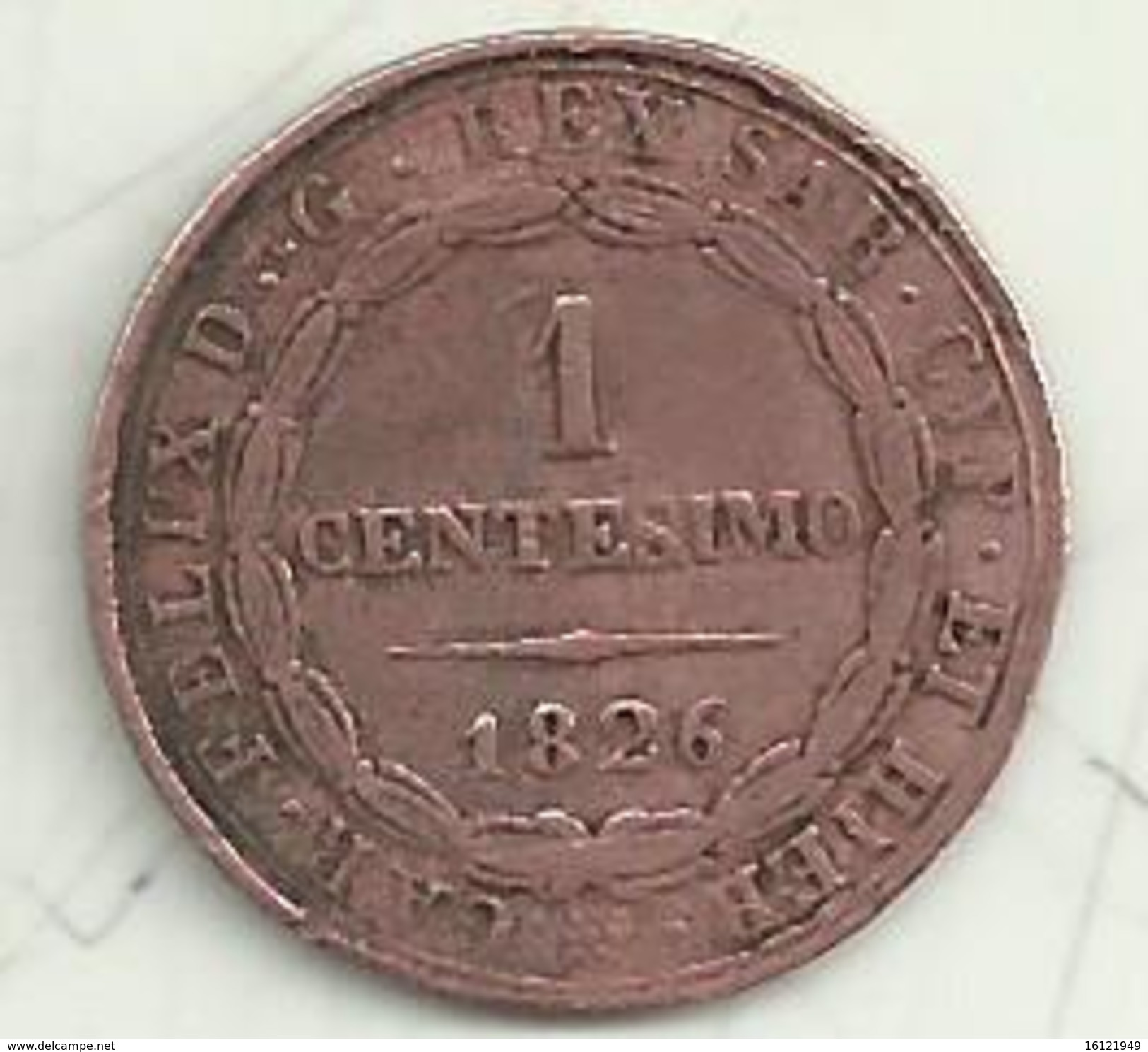 V40 - -CARLO FELICE 1 CENT. 1826 - Lehnsgeld