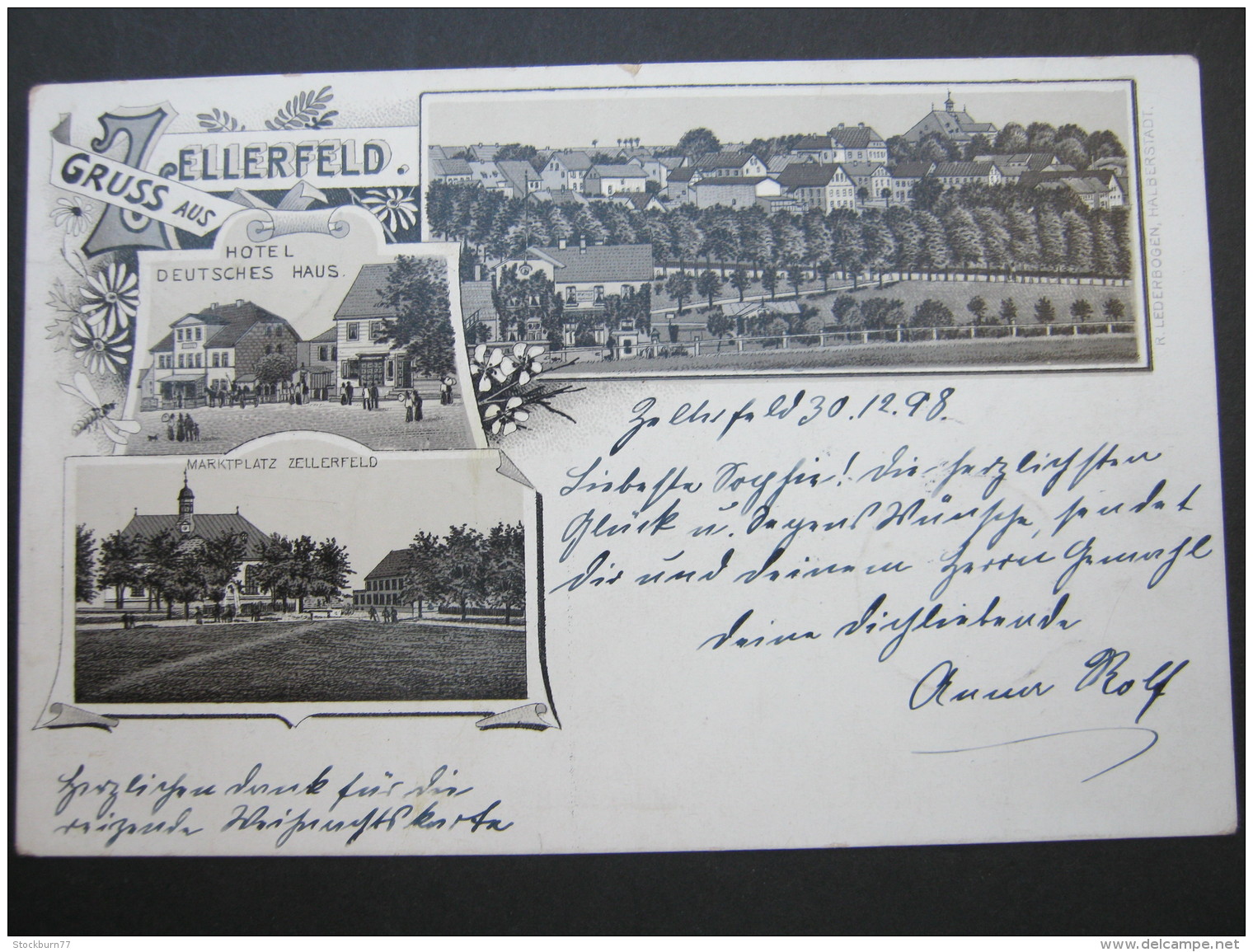 ZELLERFELD  Schöne Karte  1898   Mit Marke + Stempel - Clausthal-Zellerfeld