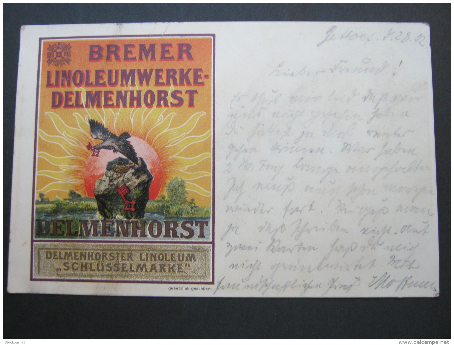 DELMENHORST , Reklame   Schöne Karte  1902  Mit Marke + Stempel - Delmenhorst