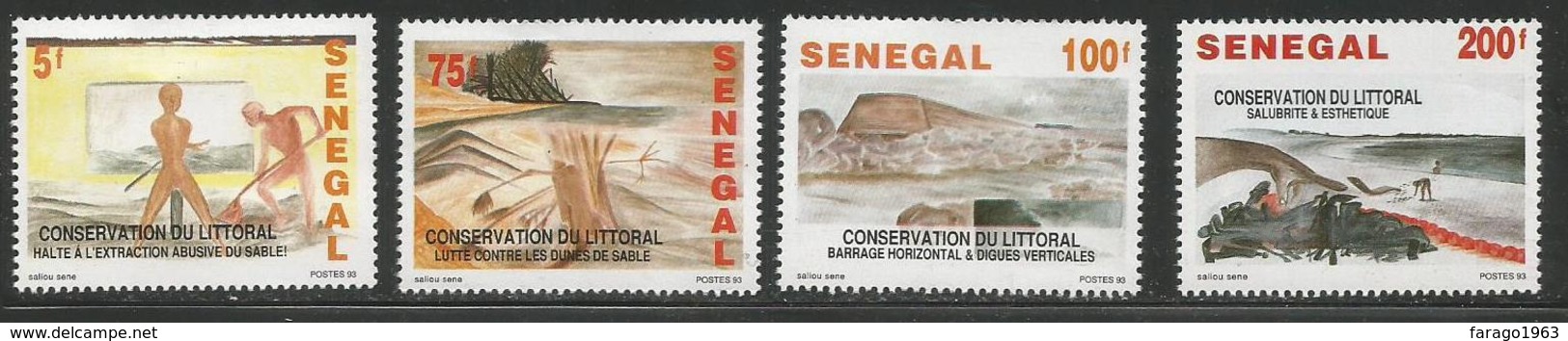 1993  Senegal Environment Conservation Of Seashore Complete Set Of 4 MNH - Sénégal (1960-...)