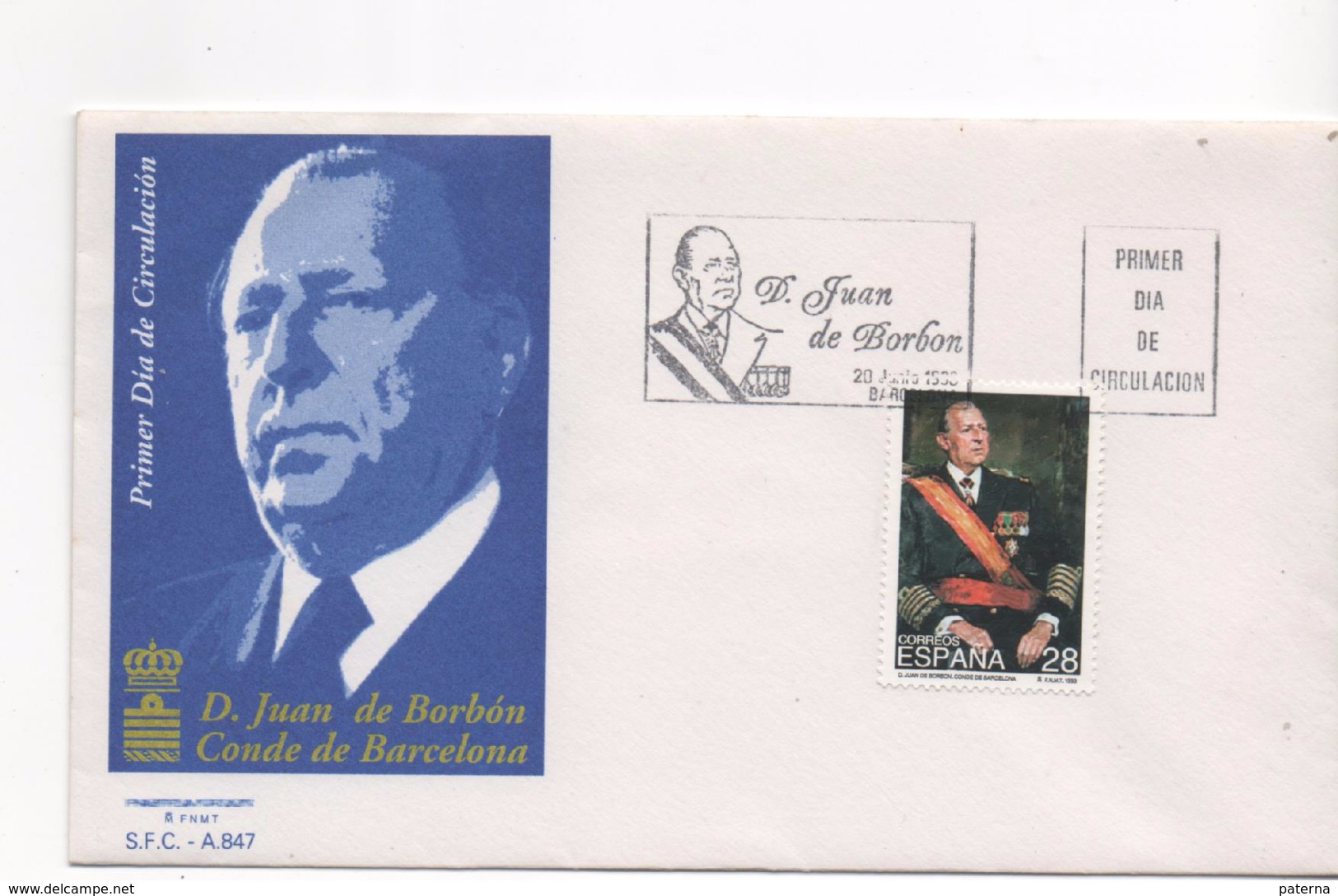 2974   FDC  Don Juan De Borbon Conde De Barcelona, 1993 - FDC