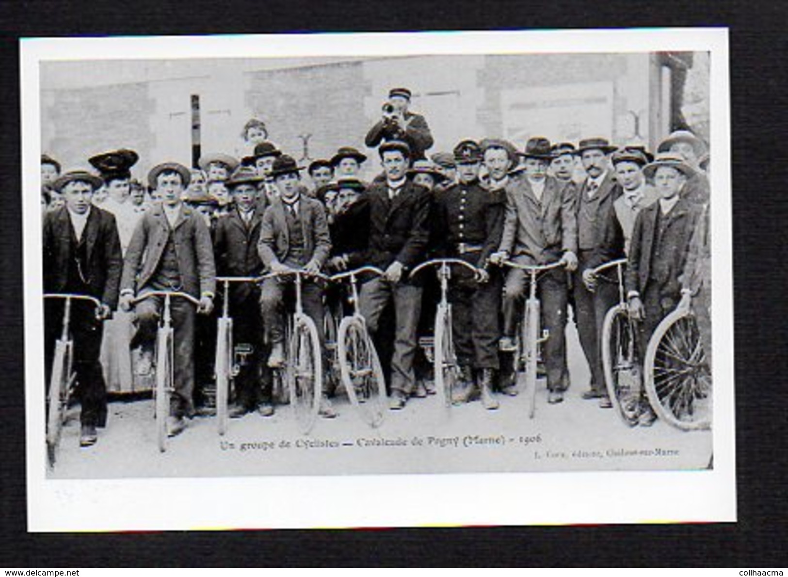 51  Cavalcade De Pogny 1906 / Un Groupe De Cyclistes / Photo Copie Print (fond Neudin ) - Autres & Non Classés