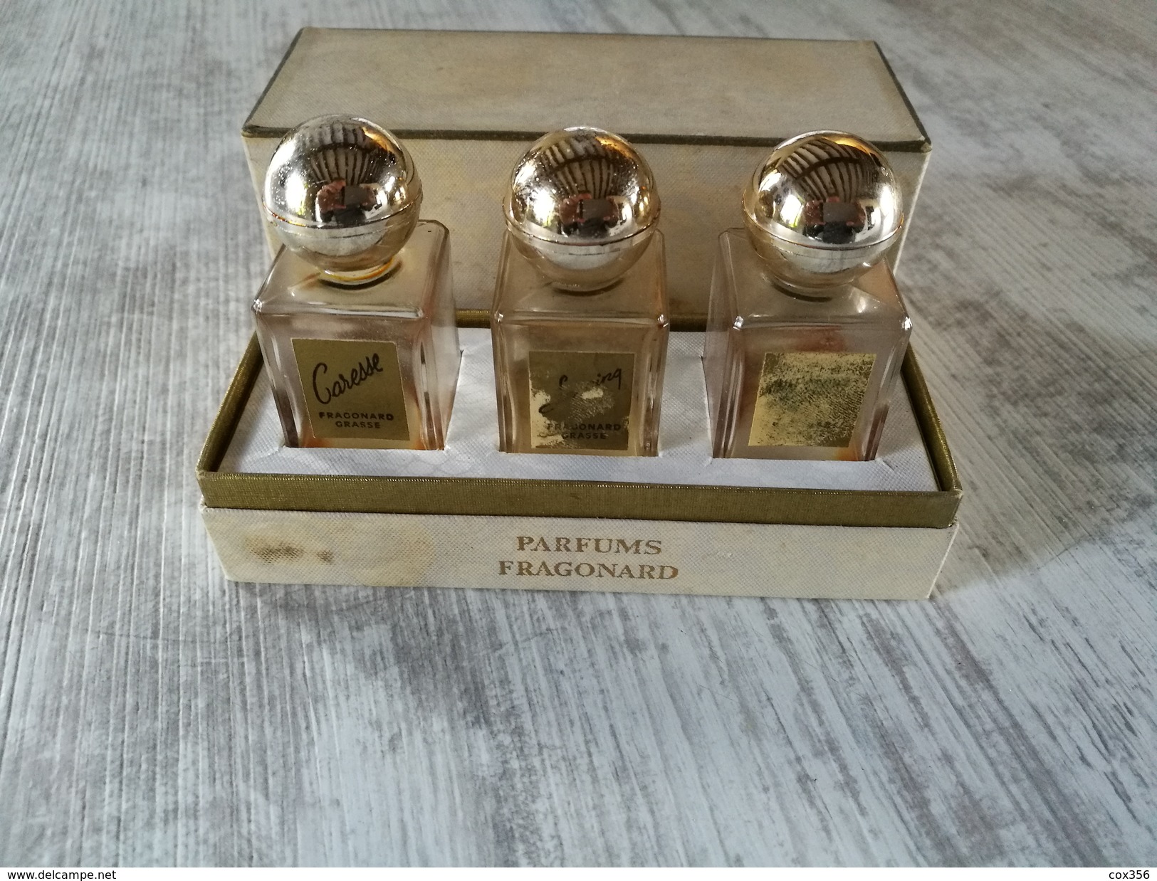 ANCIENNE BOITE Avec Miniature ( Vide ) PARFUMS FRAGONARD ( CARESSE . LE CINQ . SI JOLIE ) - Miniature Bottles (in Box)