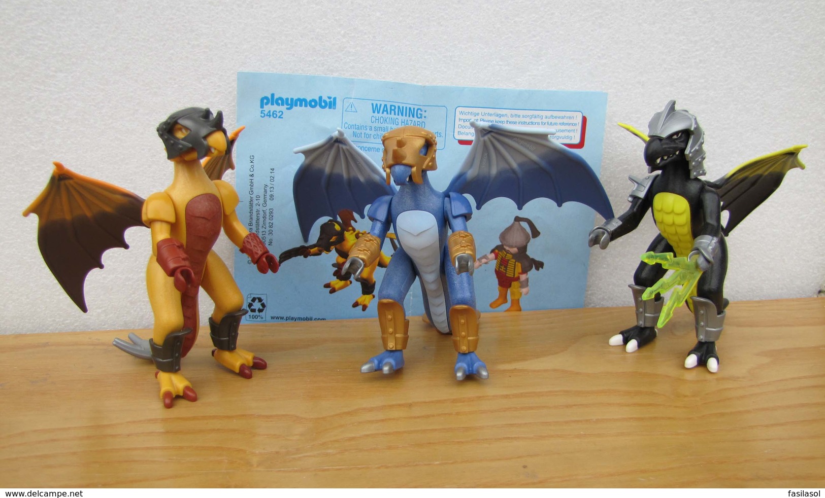 PLAYMOBIL : Lot De 4 Chevaliers Et De 3 Dragons Avec Accessoires - Playmobil