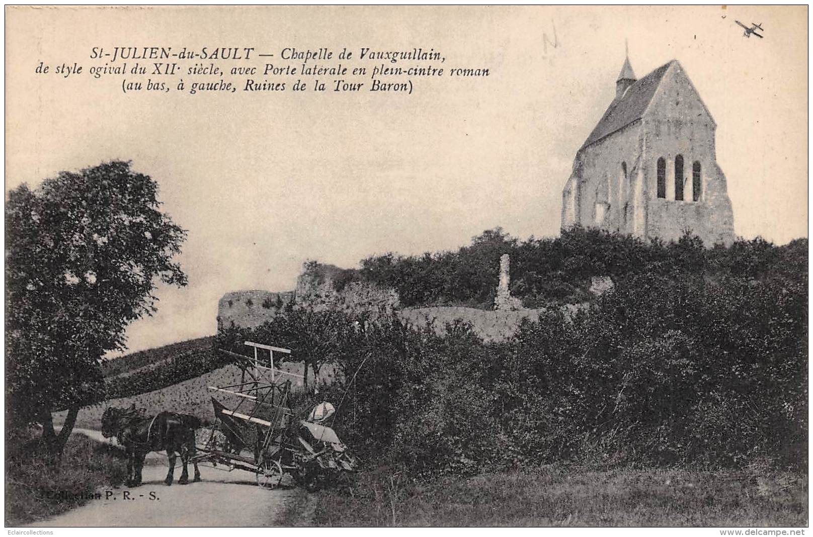 Saint Julien Du Sault     89       Chapelle De Vauxguillain . Attelage Hippomobile . Moissonneuse    (voir Scan) - Saint Julien Du Sault