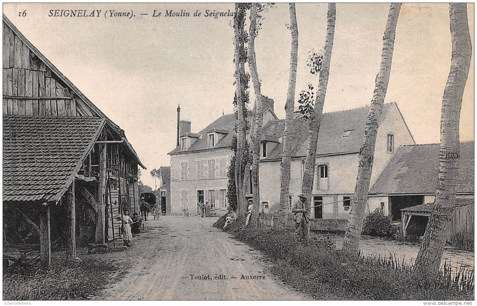 Seignelay    89      Le Moulin. Pêcheur A La Ligne    (voir Scan) - Seignelay