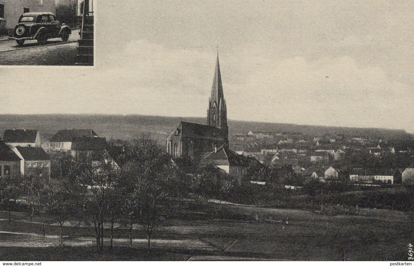 ALTE POSTKARTE SAAR UCHTELFANGEN WIRTSCHAFT JAKOB BALTES Illingen Oldtimer Old Car Ansichtskarte Postcard Cpa AK - Kreis Neunkirchen