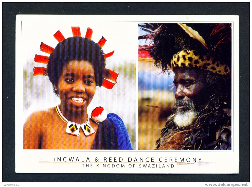 SWAZILAND  -  Incwala And Reed Dance Ceremony  Dual View  Used Postcard As Scans - Swasiland