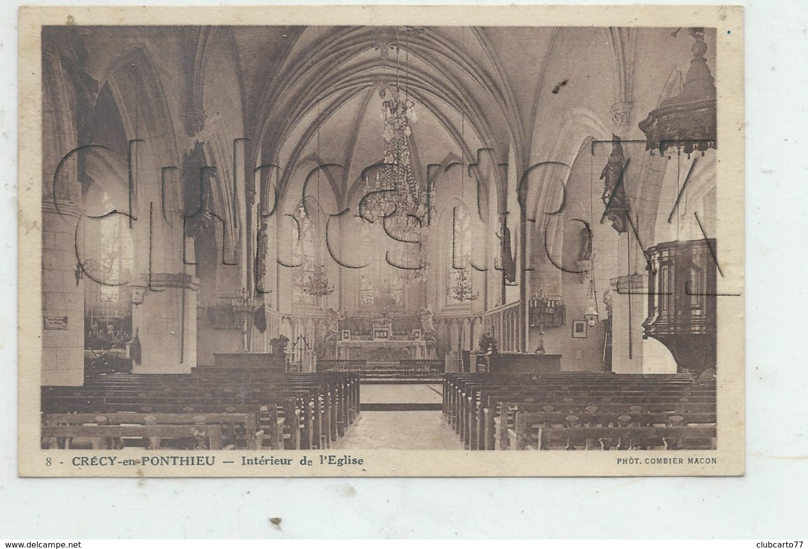 Crécy-en-Ponthieu (80) : Intérieur De L'église En 1950 PF. - Crecy En Ponthieu