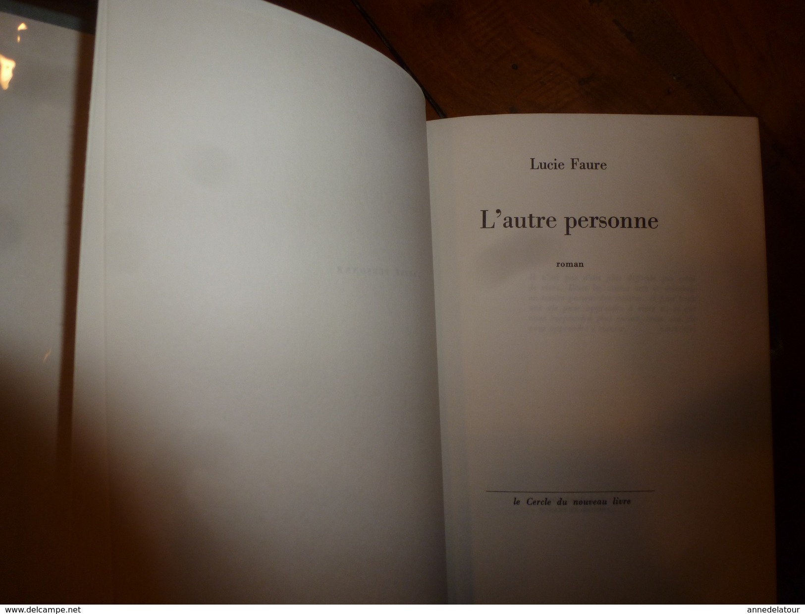 1968 L'AUTRE PERSONNE (exemplaire N° 000348 F), Par Lucie Faure , Très Bon état - Klassieke Auteurs