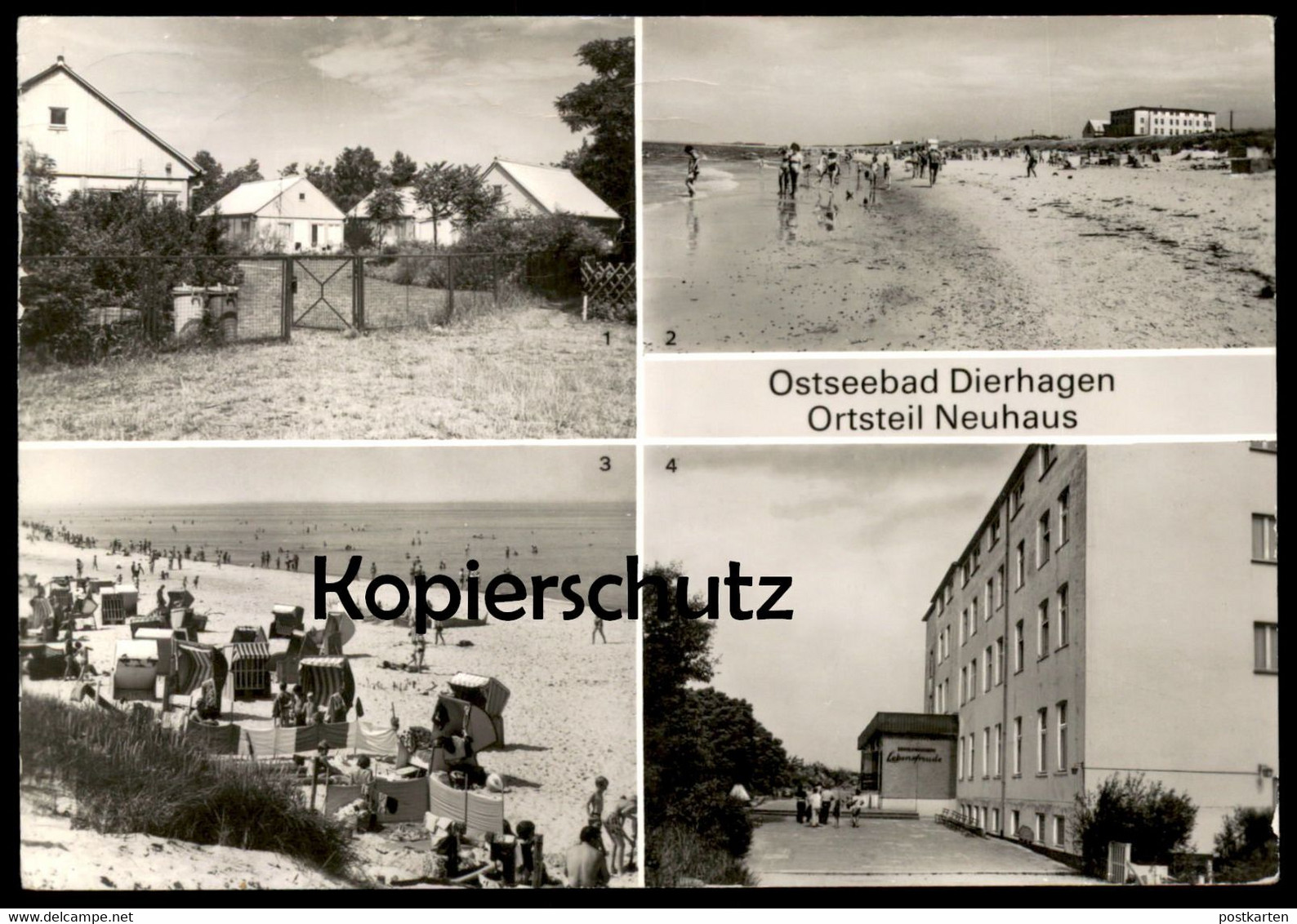ÄLTERE POSTKARTE OSTSEEBAD DIERHAGEN ORTSTEIL NEUHAUS BETRIEBSFERIENHÄUSER FDGB HEIM LEBENSFREUDE Ansichtskarte Postcard - Fischland/Darss