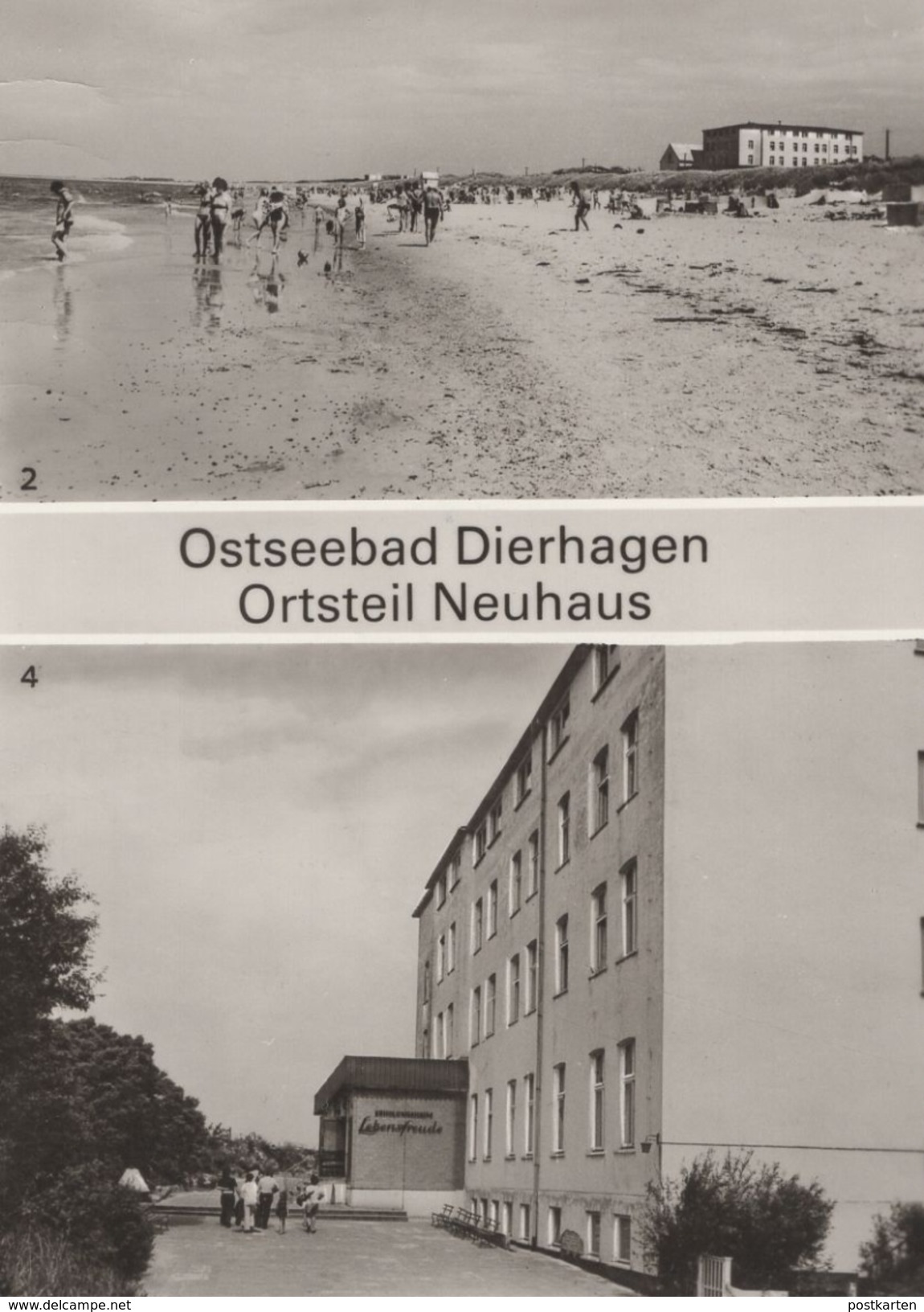 ÄLTERE POSTKARTE OSTSEEBAD DIERHAGEN ORTSTEIL NEUHAUS BETRIEBSFERIENHÄUSER FDGB HEIM LEBENSFREUDE Ansichtskarte Postcard - Fischland/Darss