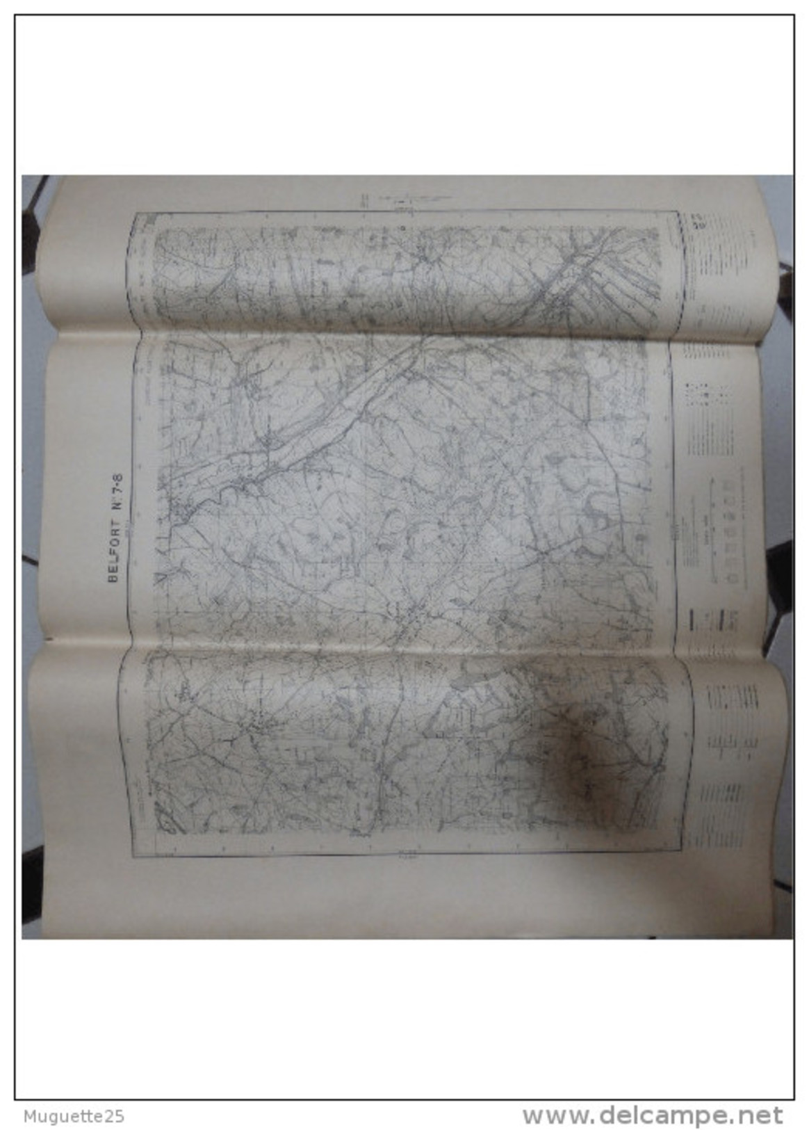 Carte D&rsquo;Etat  Major   De Belfort N° 7-8     Dimensions   740 Mm X  900 Mm     Année 1939 - Geographical Maps