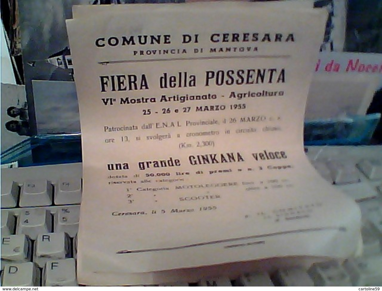 CERESARA VOLANTINO PROGRAMMA FIERA DELLA POSSENTA 1955    FY11233 - Programmi