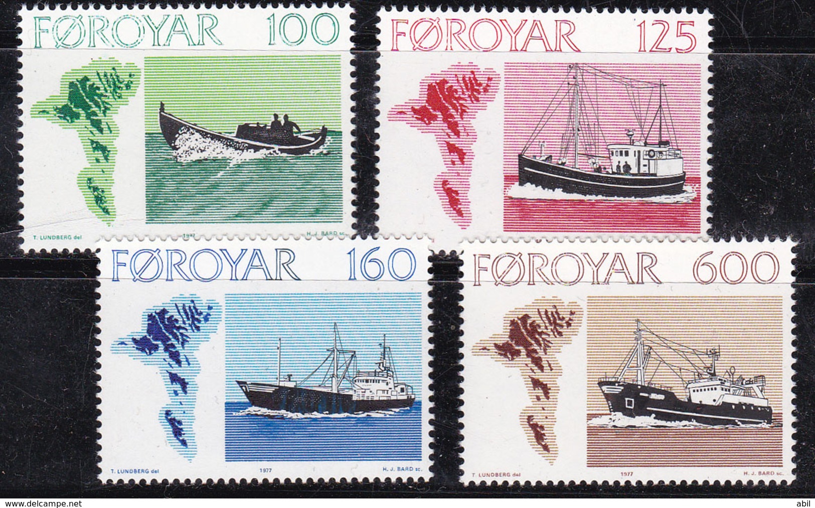 Féroé (Iles) 1977 N°Y.T. : 18 à 21 ** - Faroe Islands
