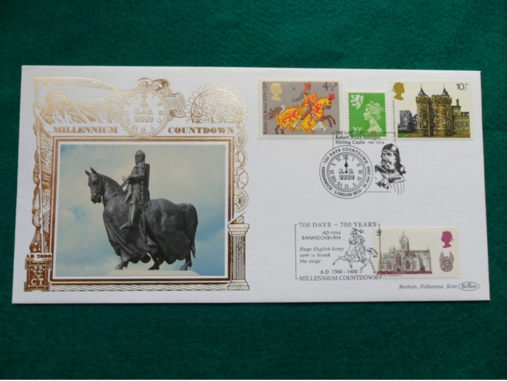 GRAN BRETAÑA  FDC 30/1/1998   SERIE MILLENNIUM   "ROBERT BRUCE  "  EDICION LIMITADA  Nº 656 DE 1000 - 1991-00 Ediciones Decimales