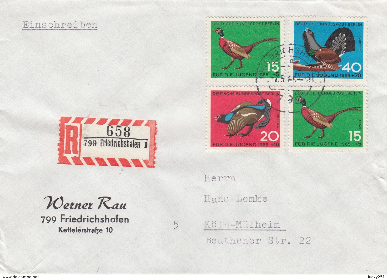 Allemagne Fédérale - Lettre/Oiseaux Divers, Année 1965, Y.T 330-331-332 - Cartas & Documentos