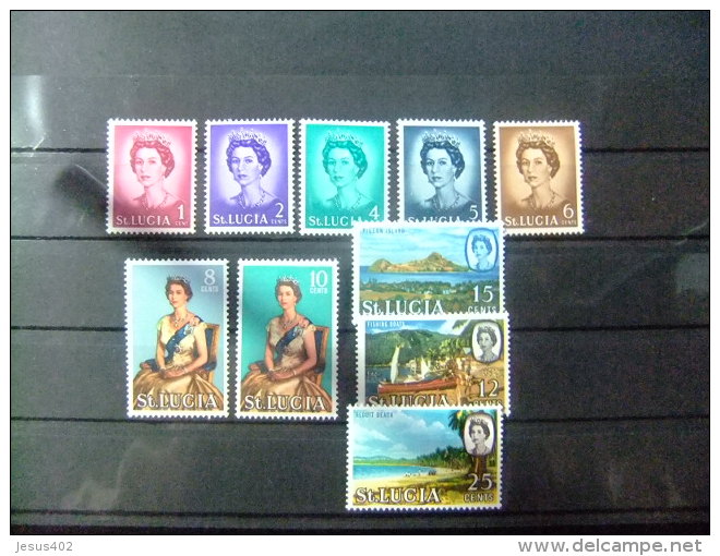 SAINTE-LUCIA ST LUCIA 1964 ELIZABETH II Et Vues Diverses Yvert N&ordm; 180 / 193 * MH Serie Incomt. - St.Lucia (...-1978)