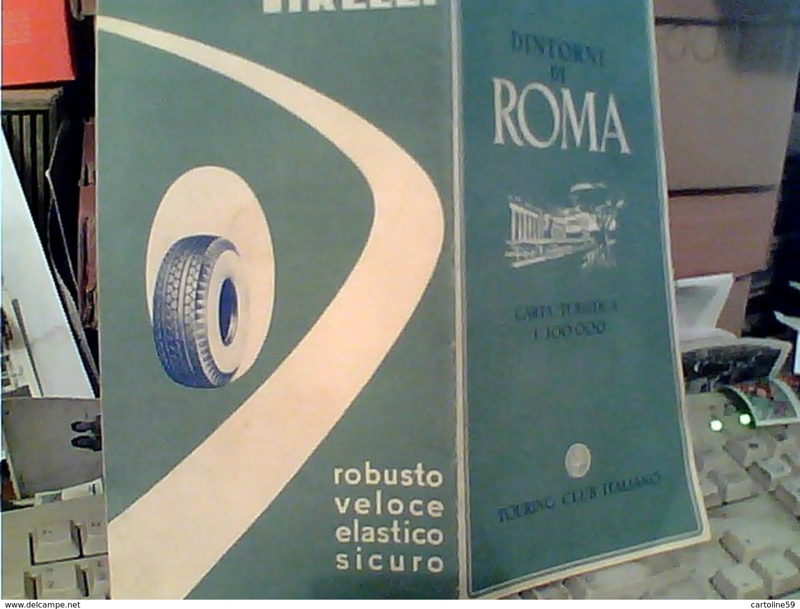 Cartoncino Esterno Cartina Stradale Dell ´italia DEL T.C.I.con Pubblicita Della PIRELLI 1950  FY11240 - Callejero