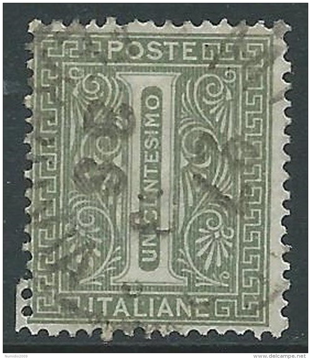 1863-65 REGNO USATO CIFRA 1 CENT TIRATURA TORINO - P52-2 - Usati