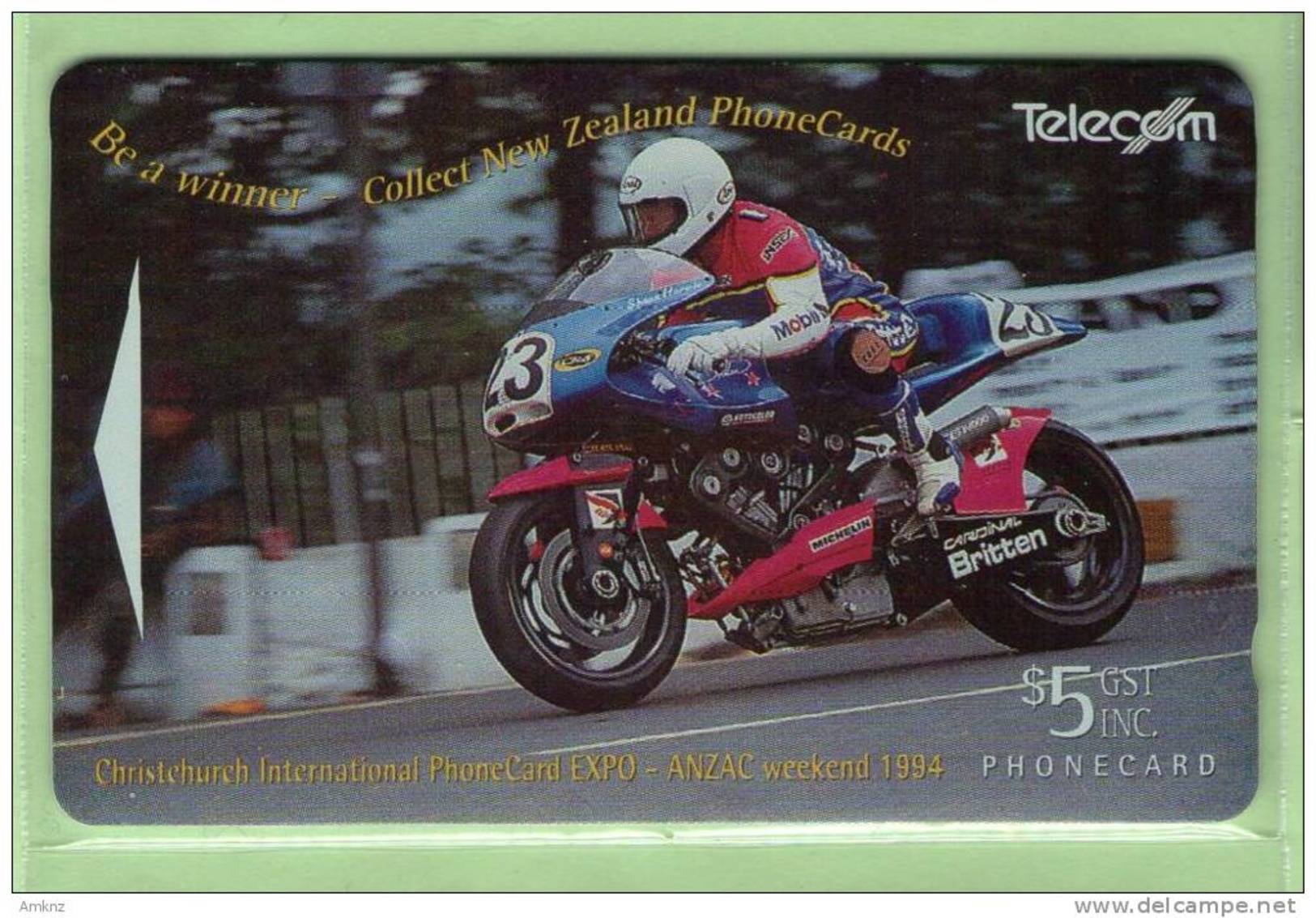 New Zealand - 1994 Christchurch Phonecard Expo - $5 Britten V1000 Superbike - NZ-E-14 - Mint - Neuseeland