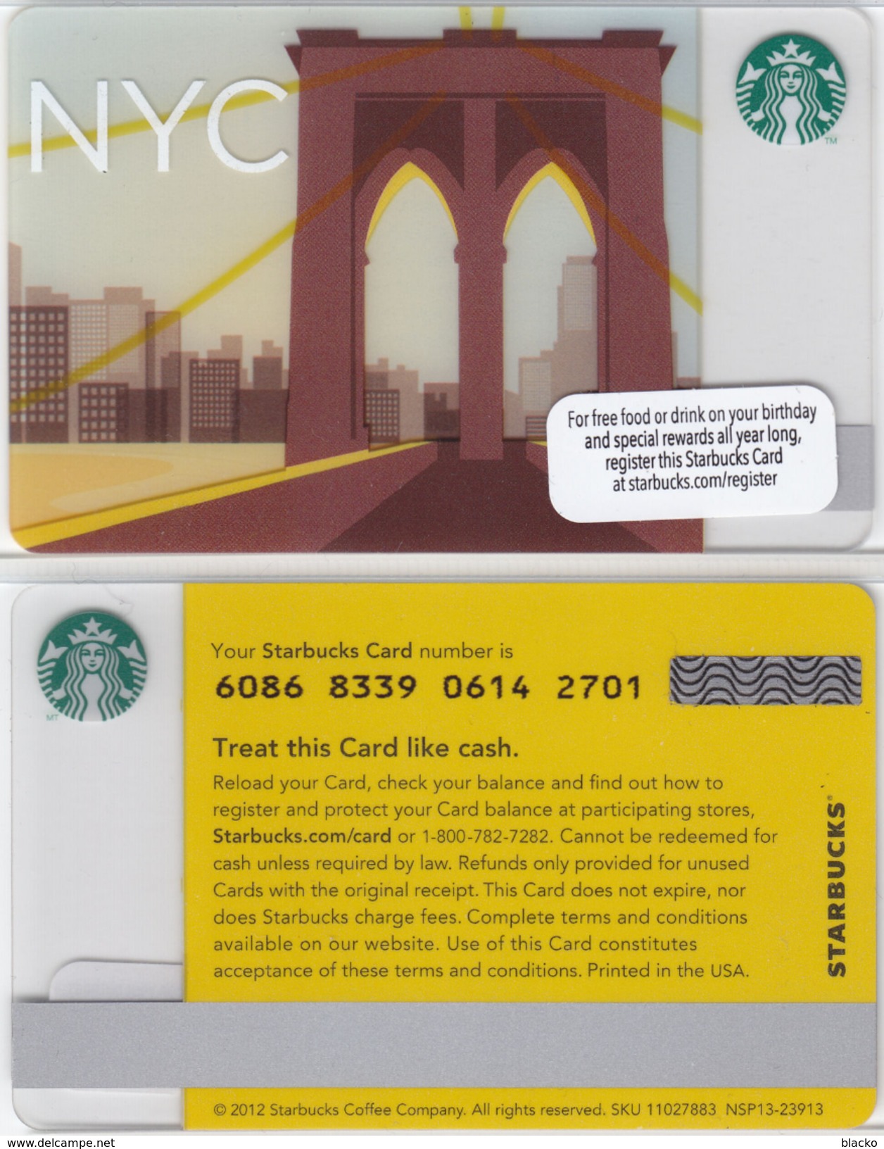 Starbucks - USA - 2012 - CN 6086 SB21 - Gift Cards