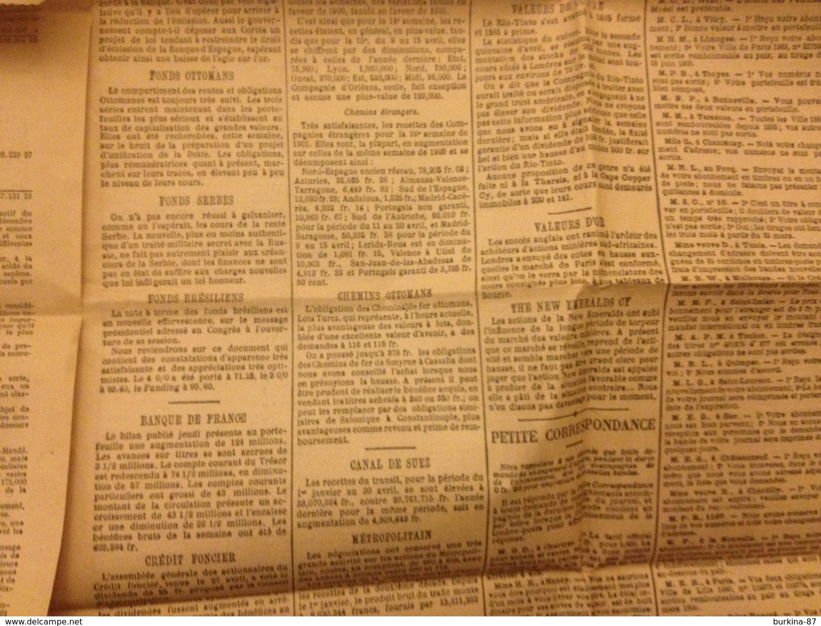 LA BOURSE POUR TOUS, 1901, JOURNAL DES PLACEMENTS BOURSIERS