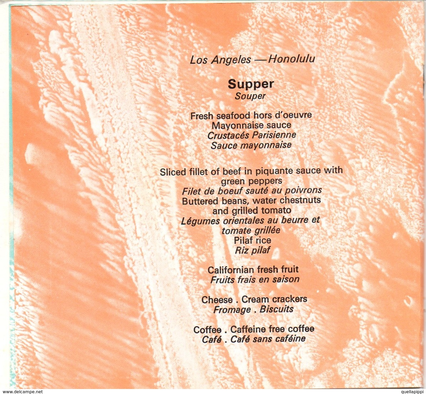 05394 "BOACH BRITISH AIRWAYS  - MENU - NEW YORK / LOS ANGELES / HONOLULU / NANDI / SYDNEY / MELBOURNE - ANNI '70" ORIG. - Menu