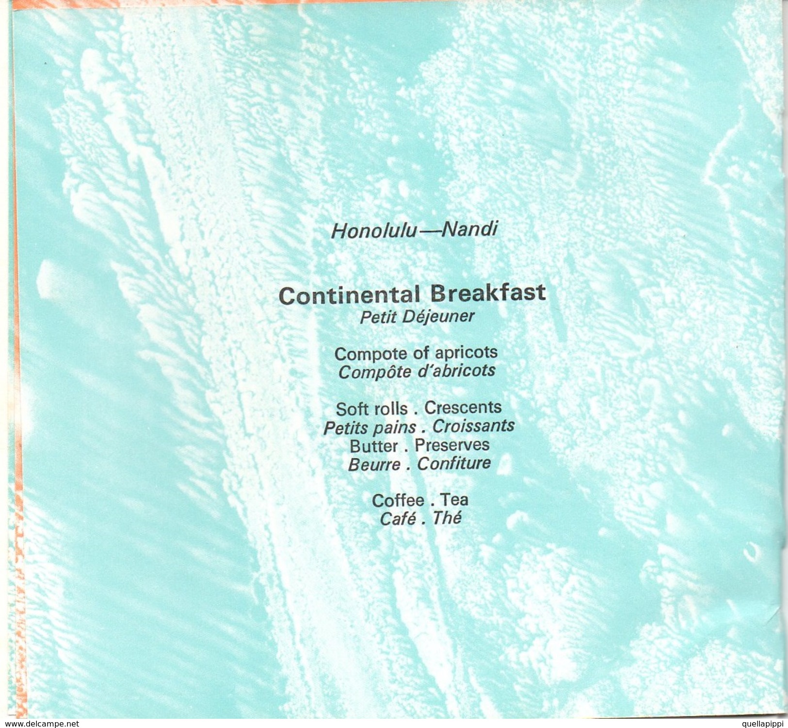 05394 "BOACH BRITISH AIRWAYS  - MENU - NEW YORK / LOS ANGELES / HONOLULU / NANDI / SYDNEY / MELBOURNE - ANNI '70" ORIG. - Menu