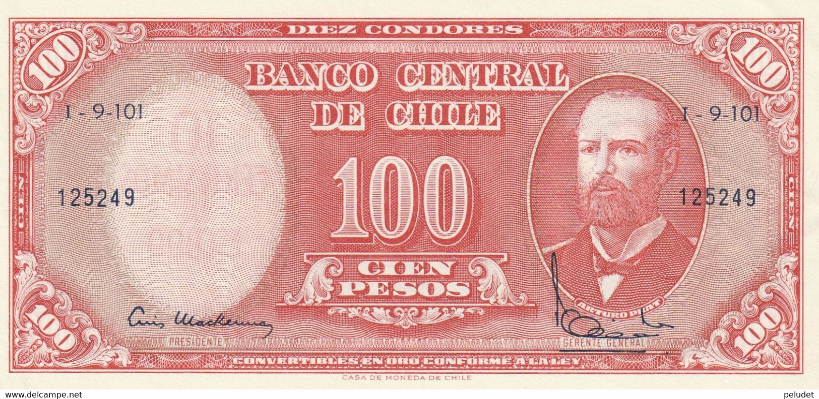 Chile 1960-61 100 PESOS - Cile