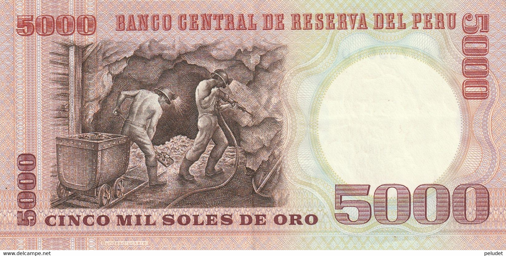 PERU 1985 5000 SOLES DE ORO P-117 - Perú