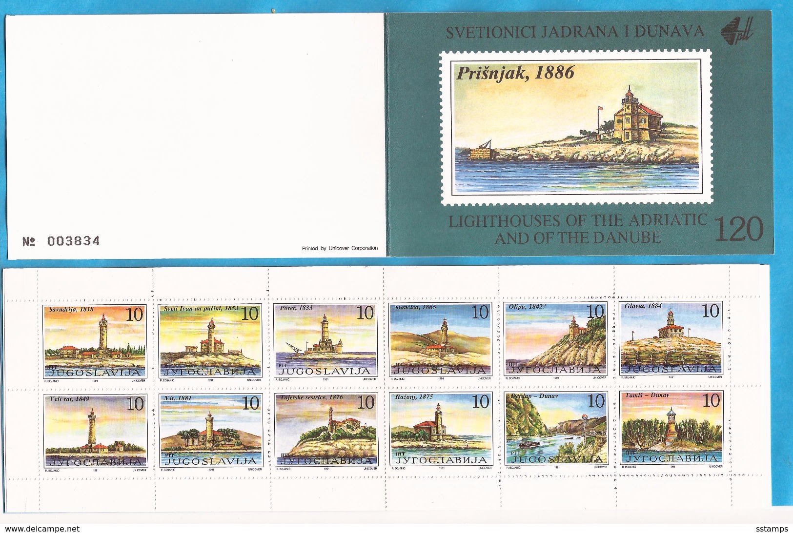 1991 2490-01 ARCHITETTURA  FARI LEUCHTTUERME JUGOSLAVIJA JUGOSLAWIEN    STAMPS PER COLLECTIONE NEVER HINGED - Markenheftchen