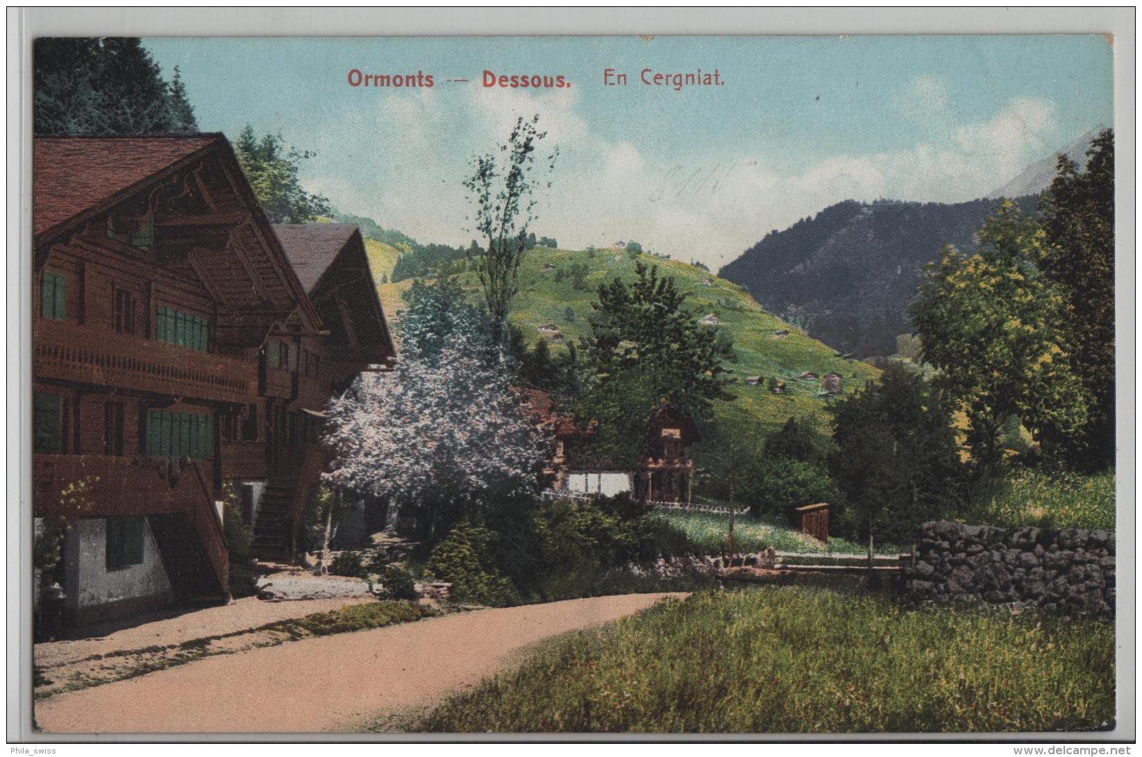 Ormonts-Dessous - En Cergniat - Im Frühling - Photo: E. Rossier No. 8115 - Ormont-Dessous