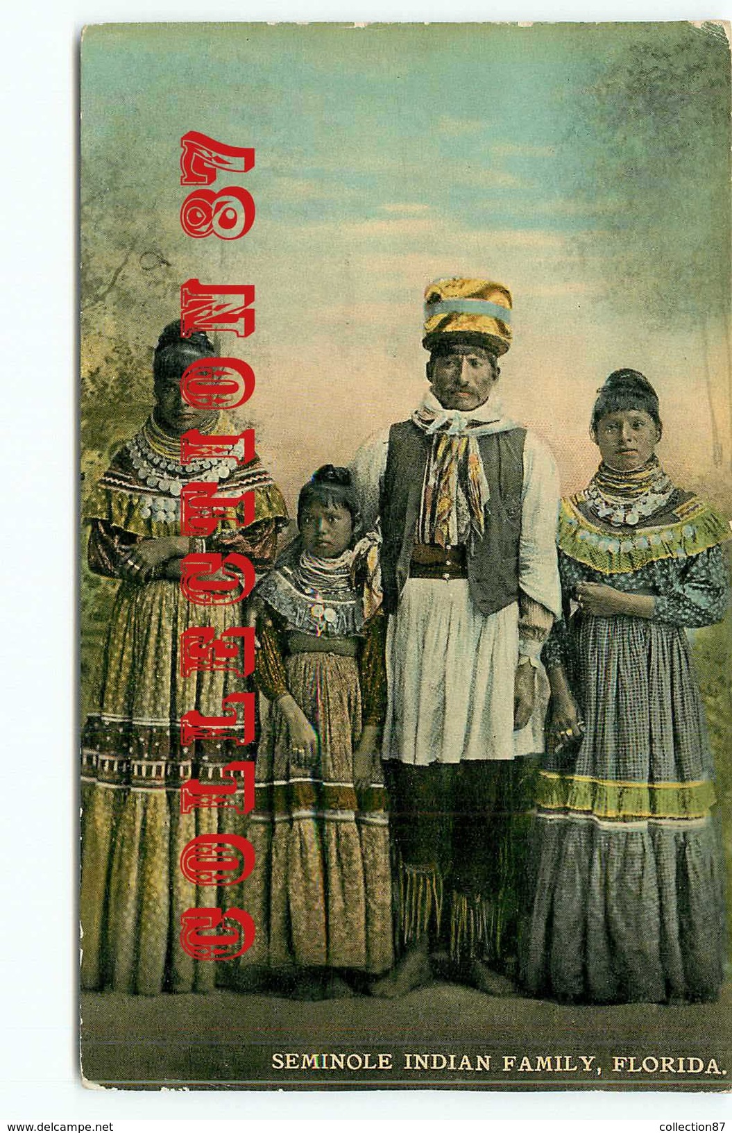 RARE < SEMINOLE INDIAN FAMILY - FLORIDA - FAMILLE INDIENNE De FLORIDE - INDIEN - CPA ETHNIQUE - Amerika