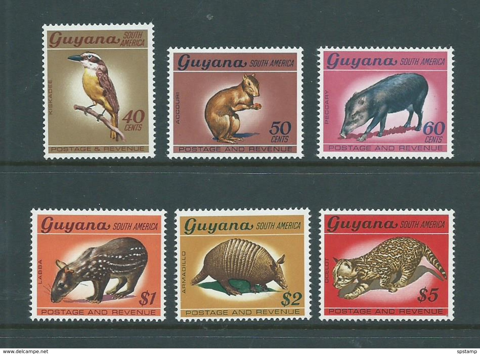 Guyana 1968 Fauna Definitives 6 Values To $5 MNH - Guyana (1966-...)