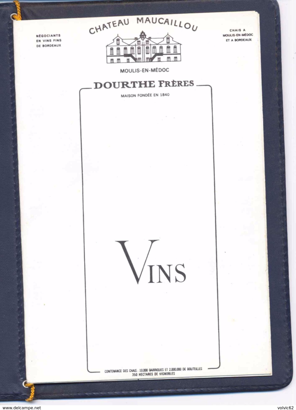 Carnet De 12 Pages Maison Dourthe étiquettes Vin Bordeaux Champagne Vin Alsace - Colecciones & Series